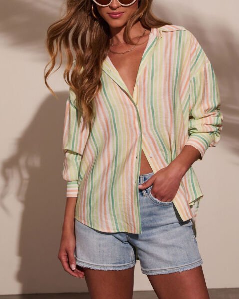 PINK-MINT-STRIPED SHIRT