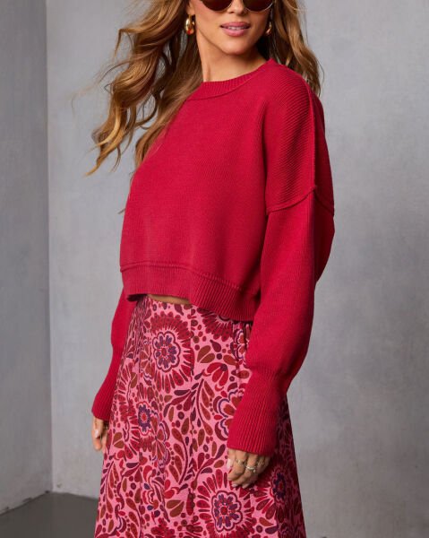 PINK-RED-PRINTED SKIRT