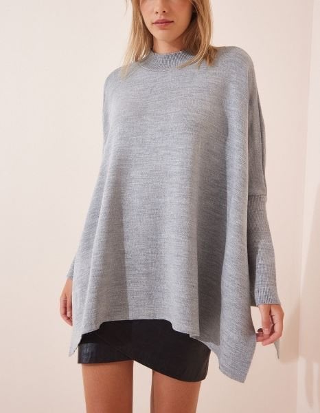 GREY PONCHO