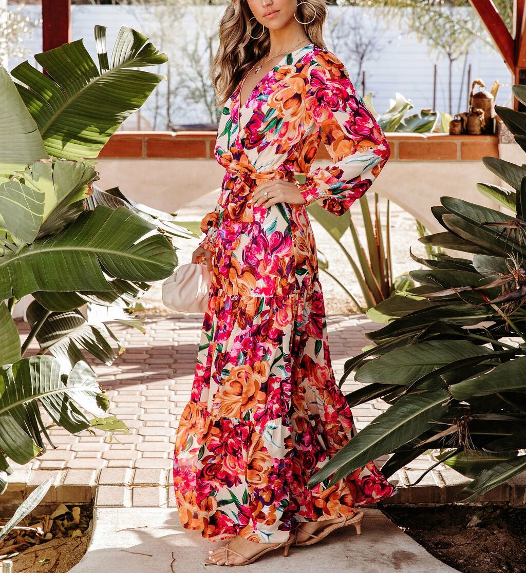 Dress Ecru-Pınk-Floral Nd25192