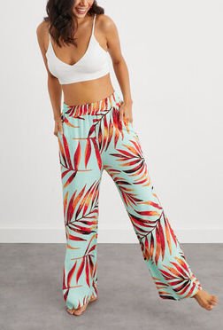 MINT-PATTERNED PANTS