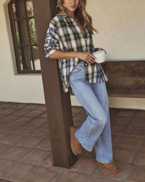 GREEN-BLUE-PLAID SHIRT