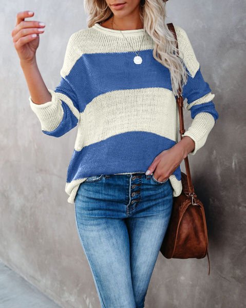 Blue-Ecru Sweater