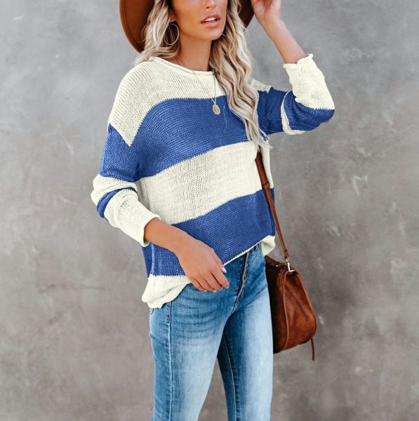 Blue-Ecru Sweater