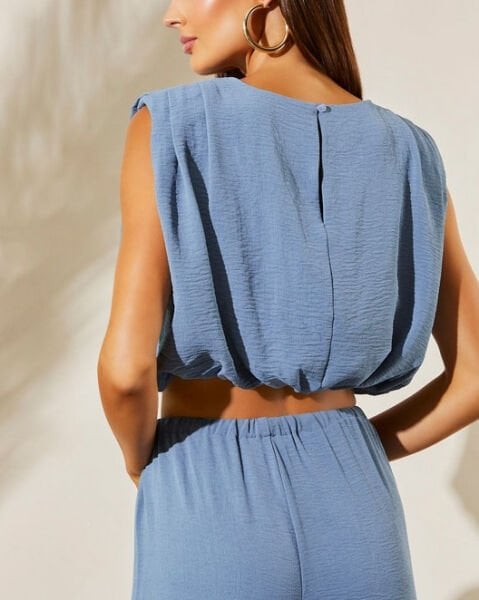 LAVENDER CROP-TOP AND PANTS SET
