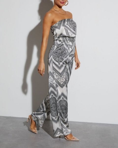 BLACK-WHITE-PRINTED JUMPSUIT