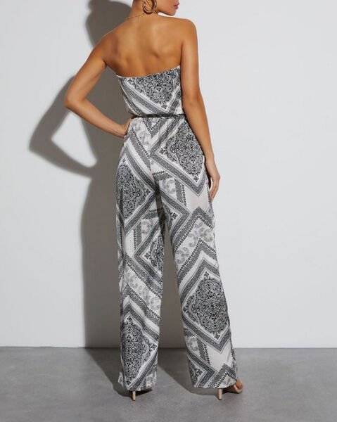 BLACK-WHITE-PRINTED JUMPSUIT