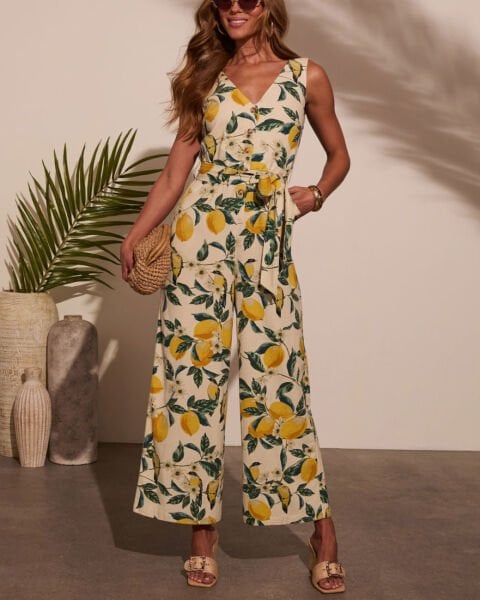 LEMON-GREEN-PRINTED JUMPSUIT