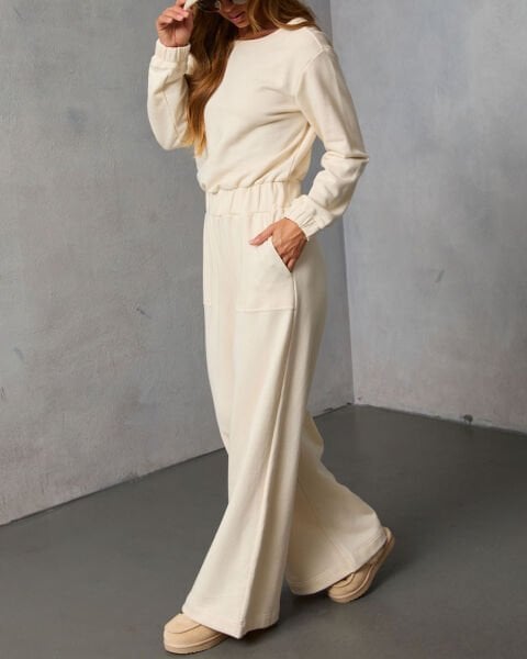 ECRU BLOUSE AND PANTS