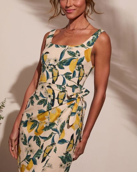 LEMON-GREEN-PRINTED DRESS