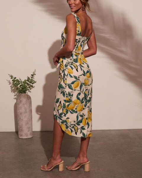 LEMON-GREEN-PRINTED DRESS