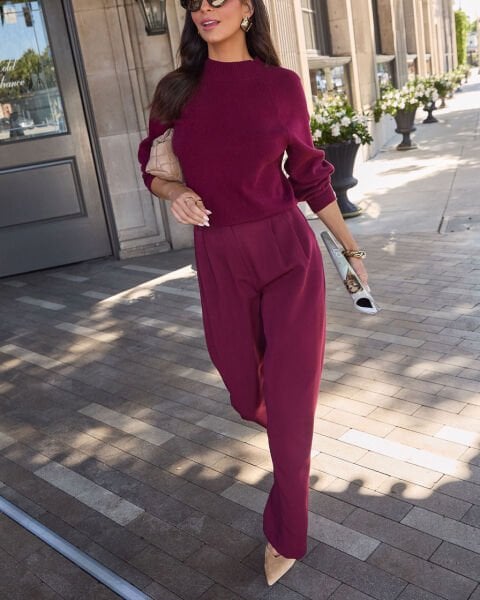 BURGUNDY PANTS