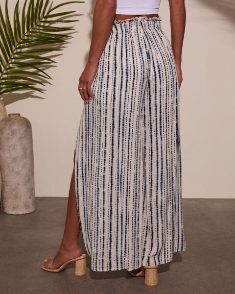 WHITE-NAVY-STRIPED PANTS