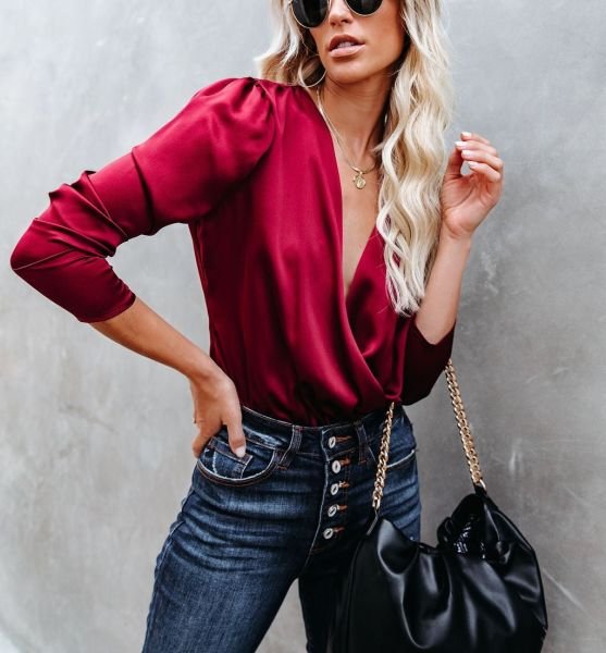 BURGUNDY BLOUSE