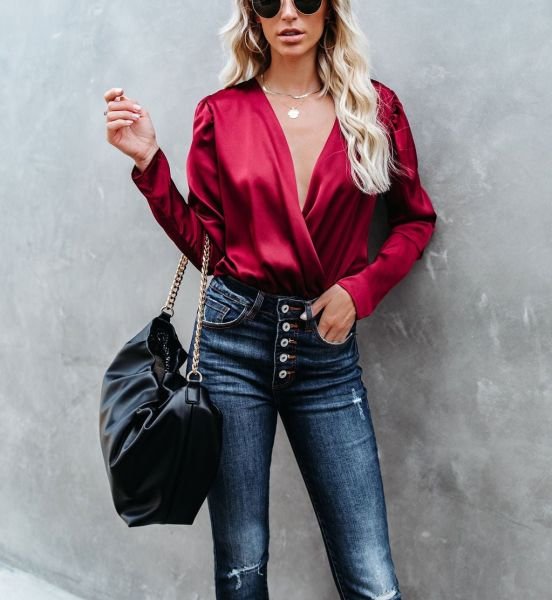 BURGUNDY BLOUSE