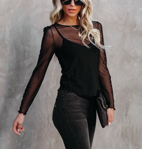 Black-Brown-Prınted Blouse