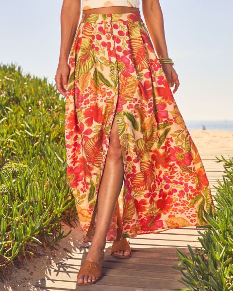 MULTICOLOR-FLORAL SKIRT S - MULTICOLOR-FLORAL