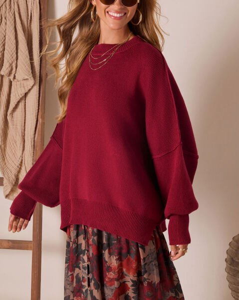BURGUNDY SWEATER