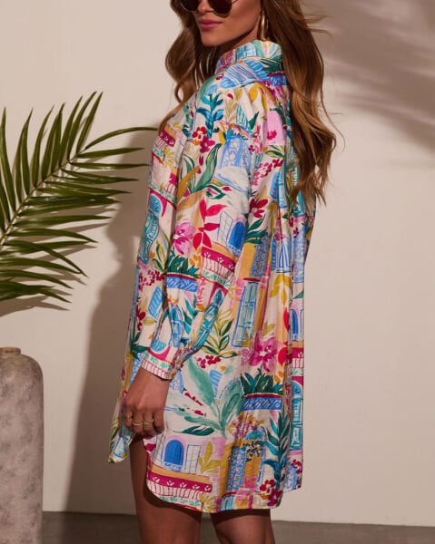 BLUE-PINK-PRINTED SHIRT
