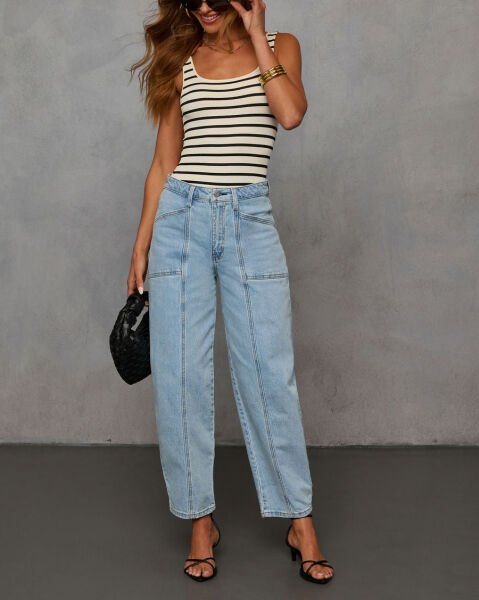 ECRU-BLACK-STRIPED TANK-TOP