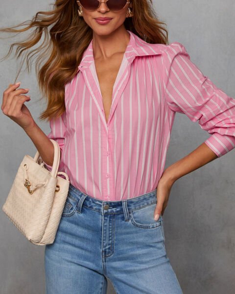 PINK-ECRU-STRIPED SHIRT