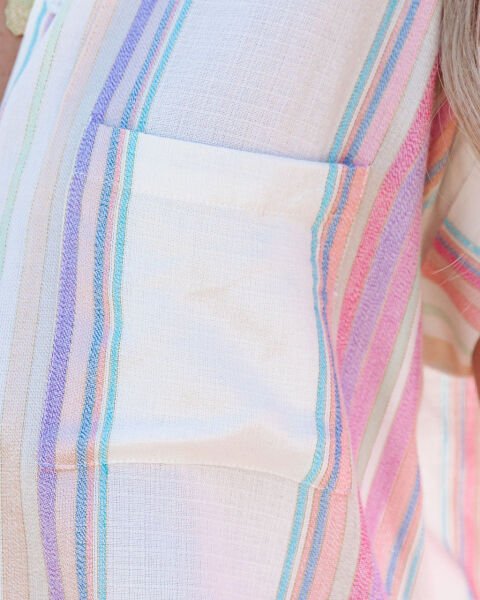 ECRU-PINK-STRIPED SHIRT