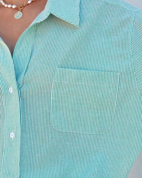 GREEN-WHITE-STRIPED SHIRT