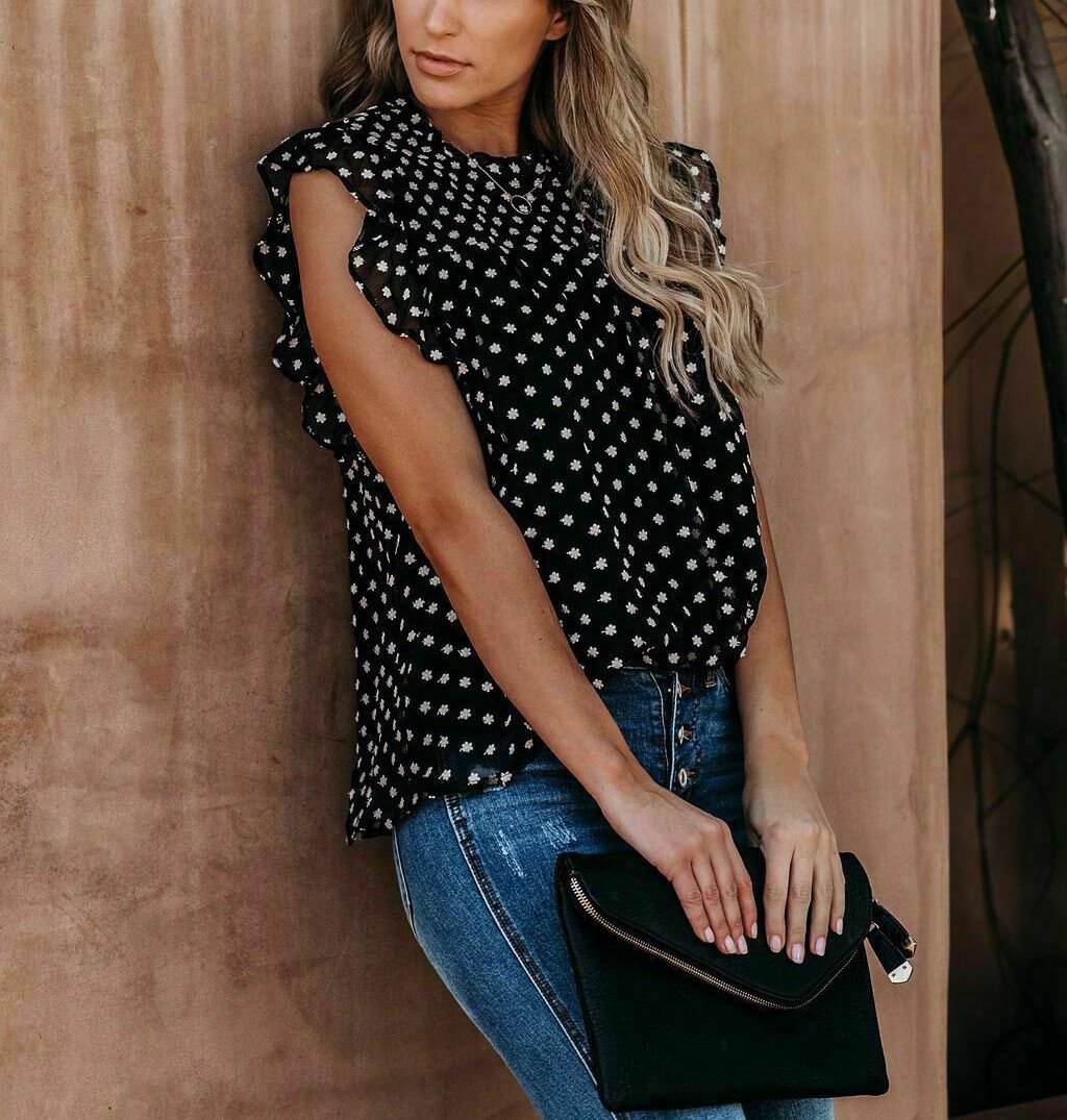 Blouse Black-Floral Nd20551