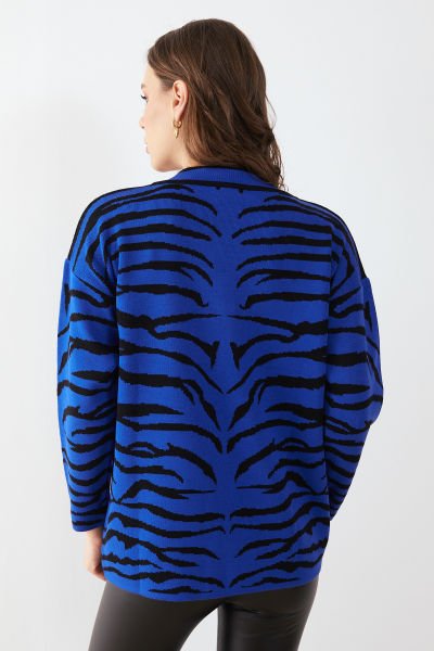 Royal-Blue-Black Sweater