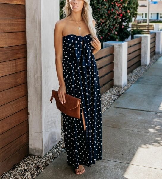 Dress Navy-Polka-Dot Nd20653