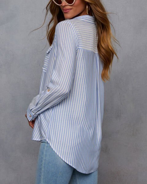 BLUE-WHITE-STRIPED SHIRT