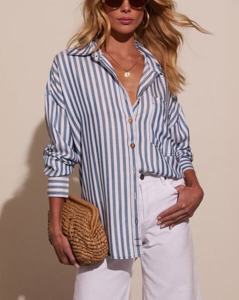 BLUE-WHITE-STRIPED SHIRT
