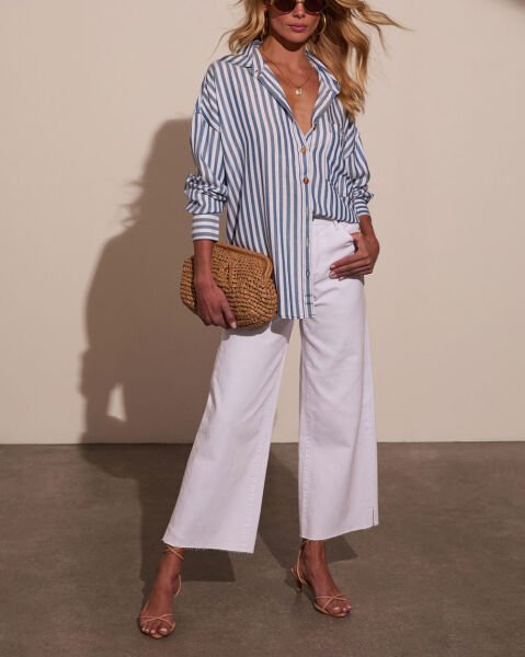BLUE-WHITE-STRIPED SHIRT