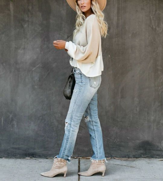 Blouse Grey-Ecru Nd21621