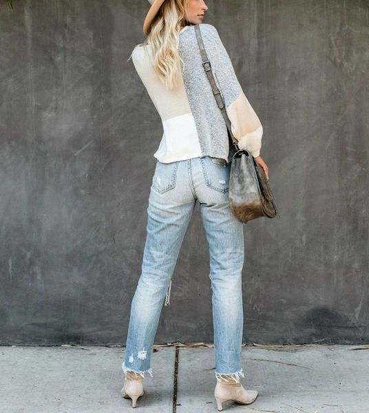 Blouse Grey-Ecru Nd21621