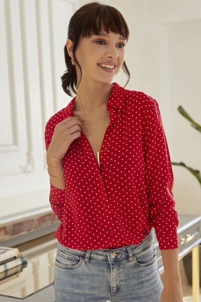 Shirt Red-Polka-Dot Nd21676