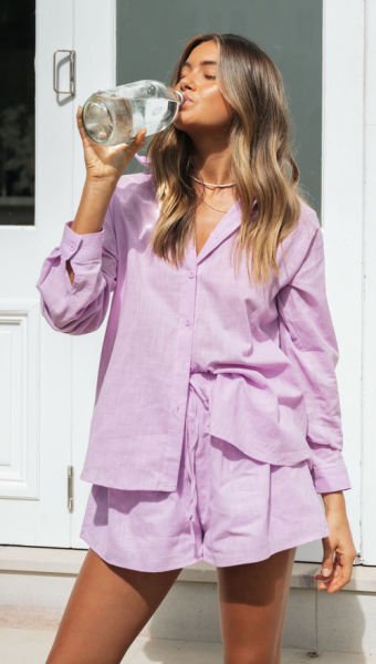 LILAC SHIRT-SHORT-SET