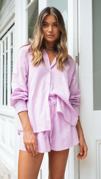 LILAC SHIRT-SHORT-SET