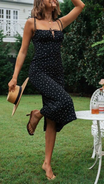 BLACK-POLKA-DOT ELBİSE