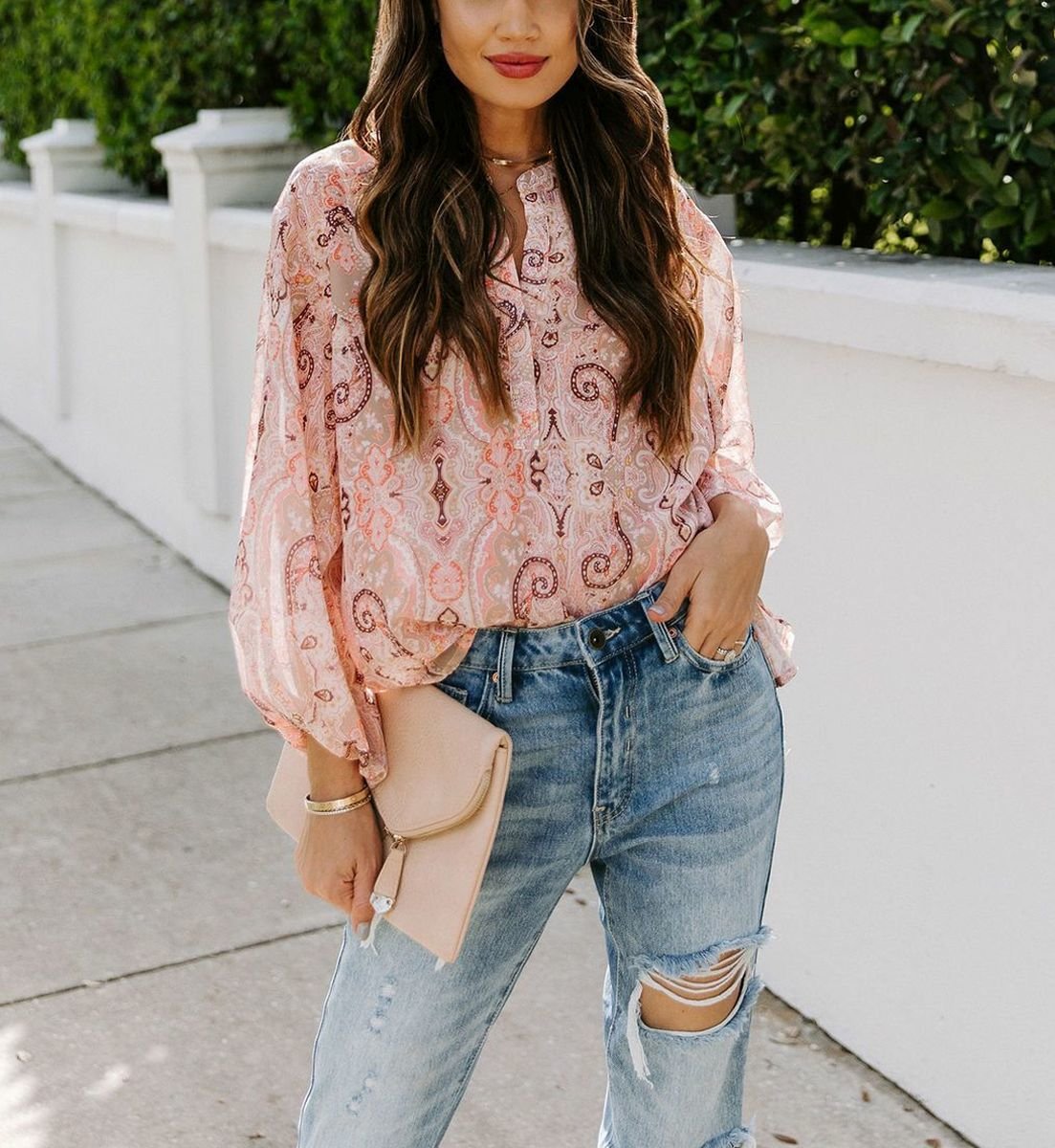 Blouse Pınk-Floral Nd22075