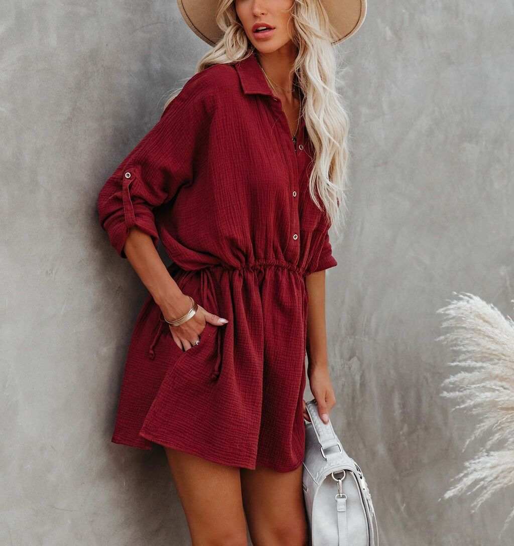 BURGUNDY DRESS