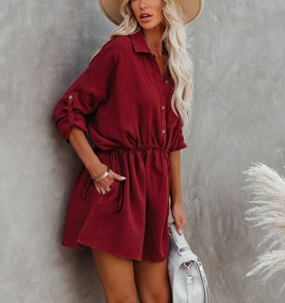 BURGUNDY DRESS