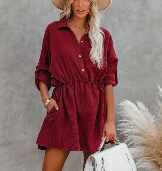 BURGUNDY DRESS