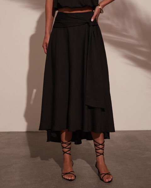 BLACK BLOUSE-SKIRT-SET