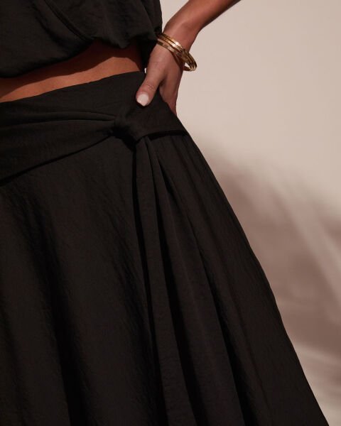 BLACK BLOUSE-SKIRT-SET