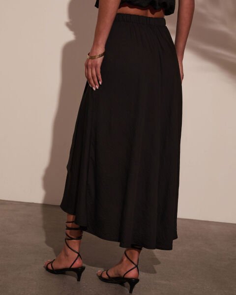 BLACK BLOUSE-SKIRT-SET