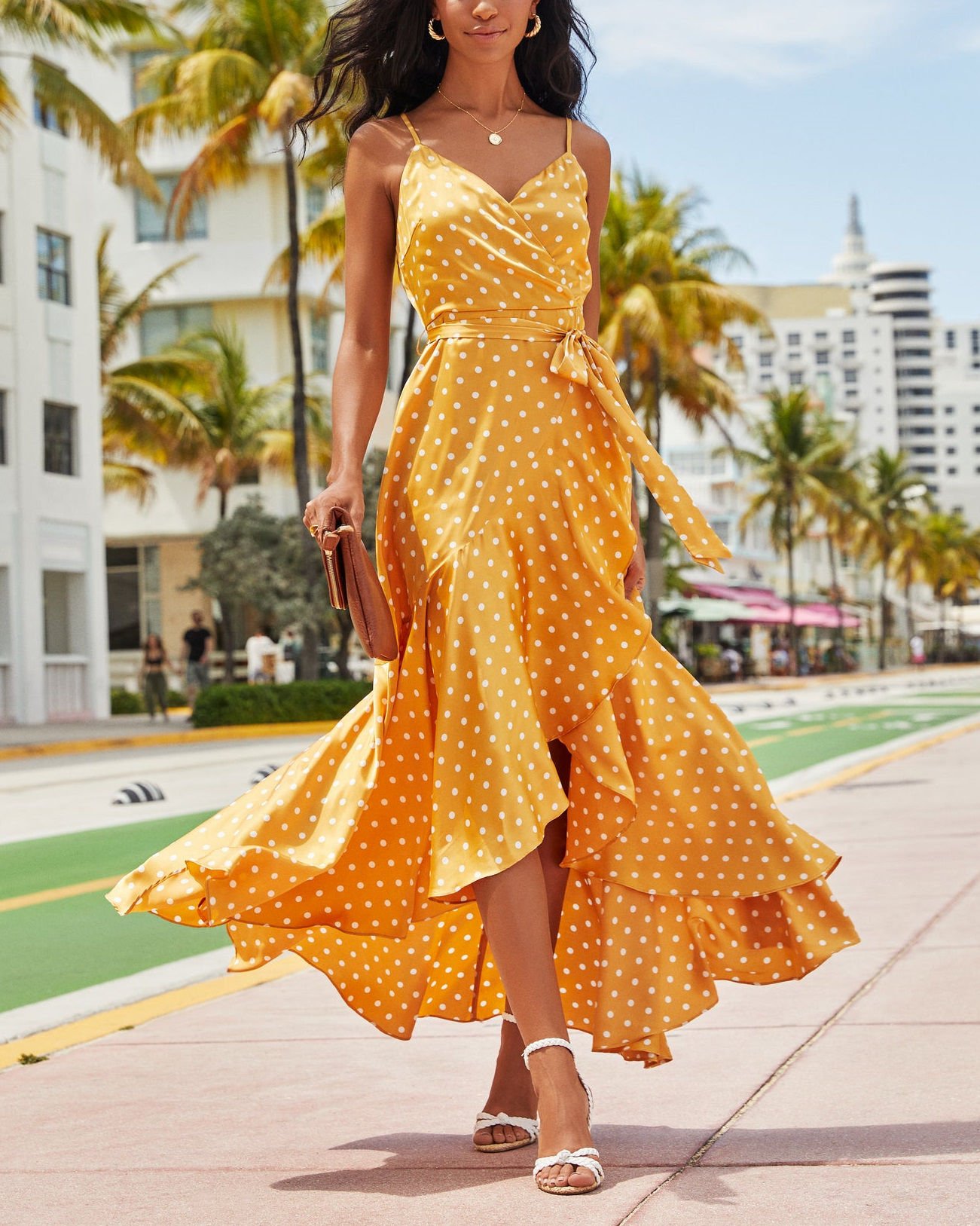 MUSTARD-POLKADOT DRESS
