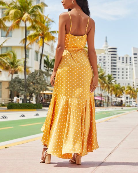 MUSTARD-POLKADOT DRESS