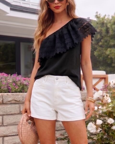 BLACK BLOUSE L - BLACK