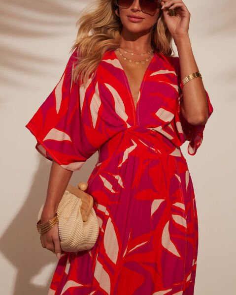 RED-PRINTED DRESS